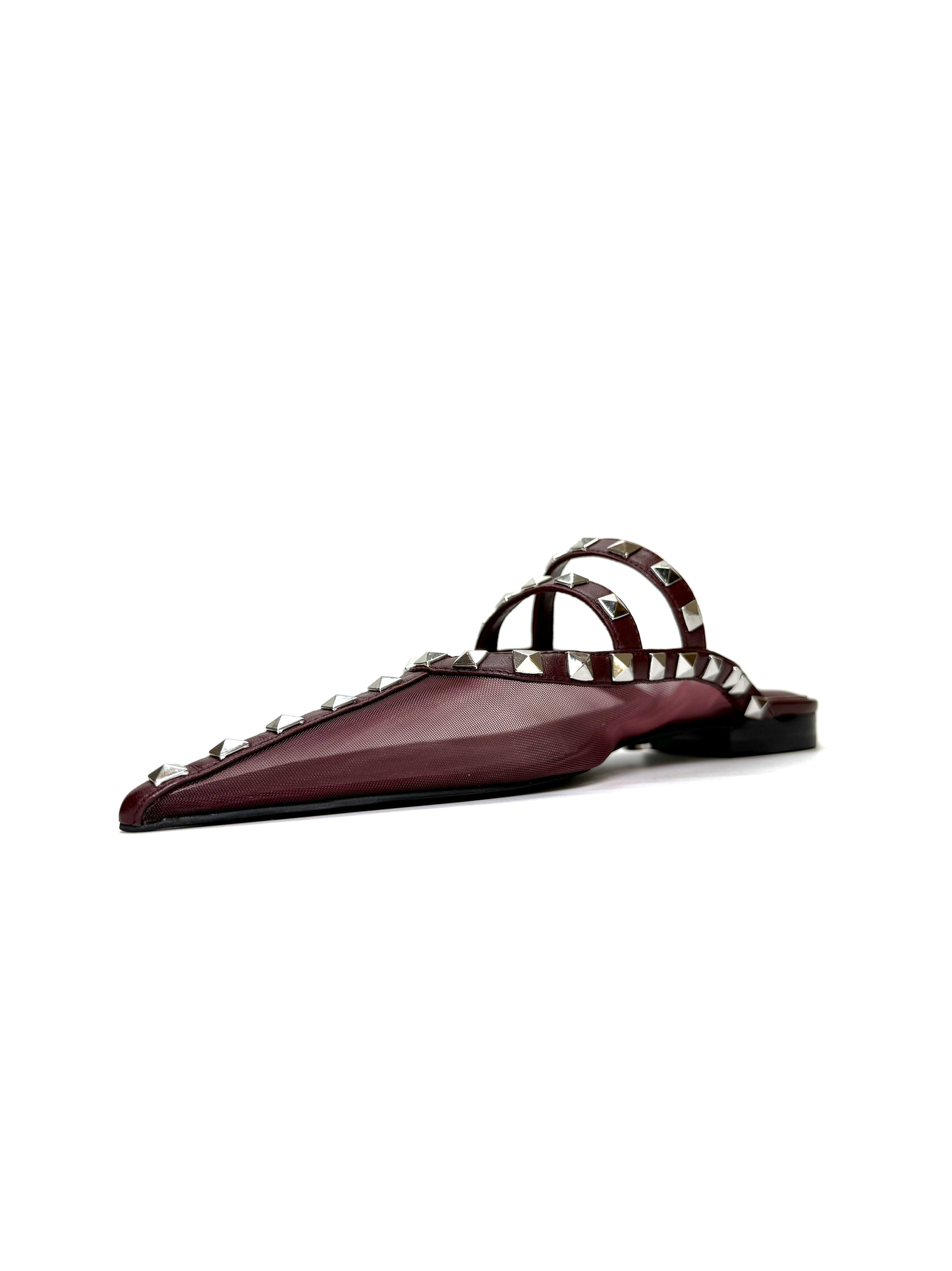 Burgundy Mule with Spikes