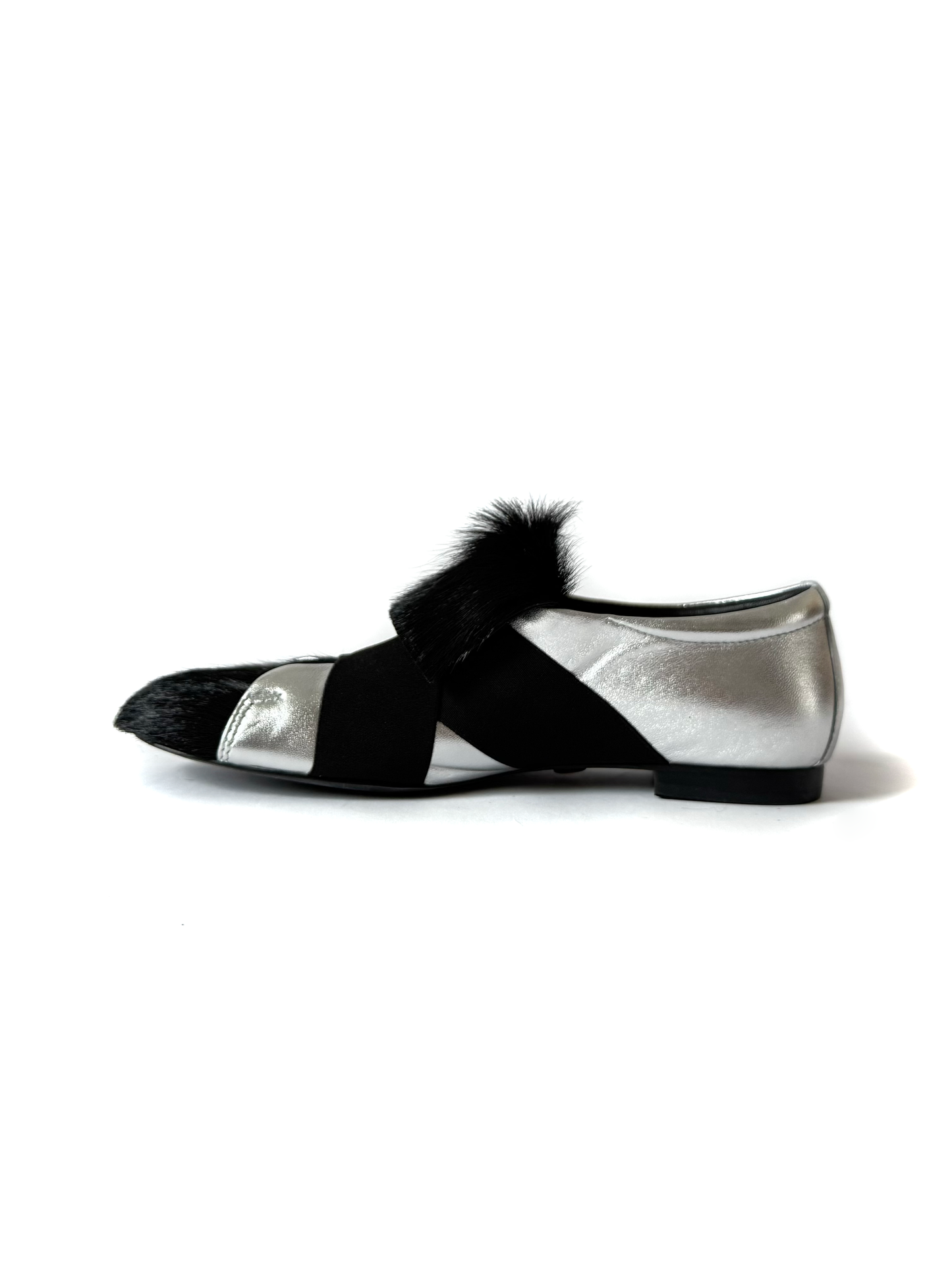 Metallic and Pony Hair Leather Tennis