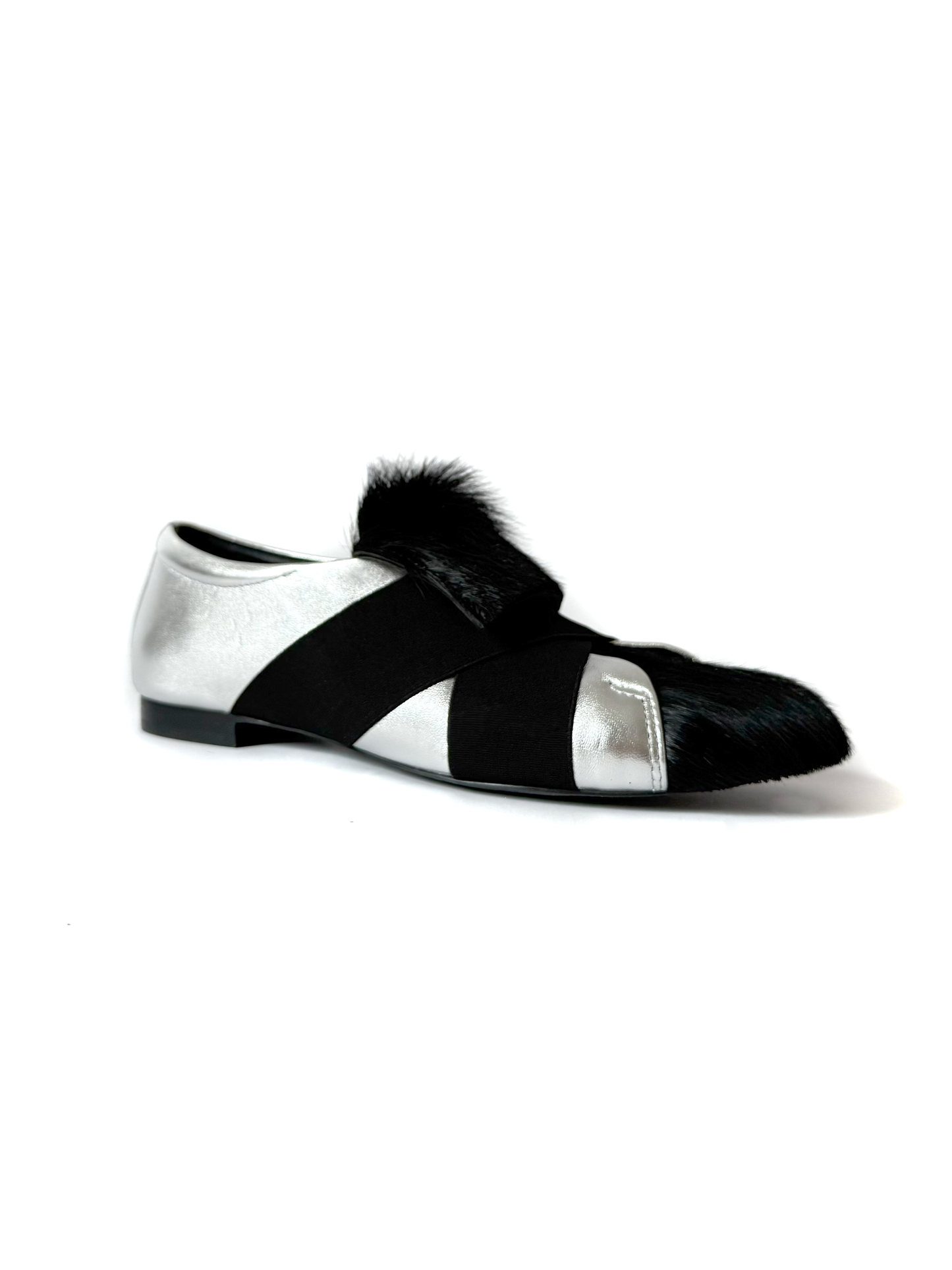 Metallic and Pony Hair Leather Tennis