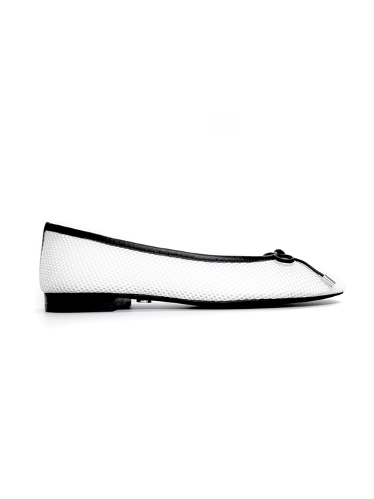 White and Black Flat Shoes