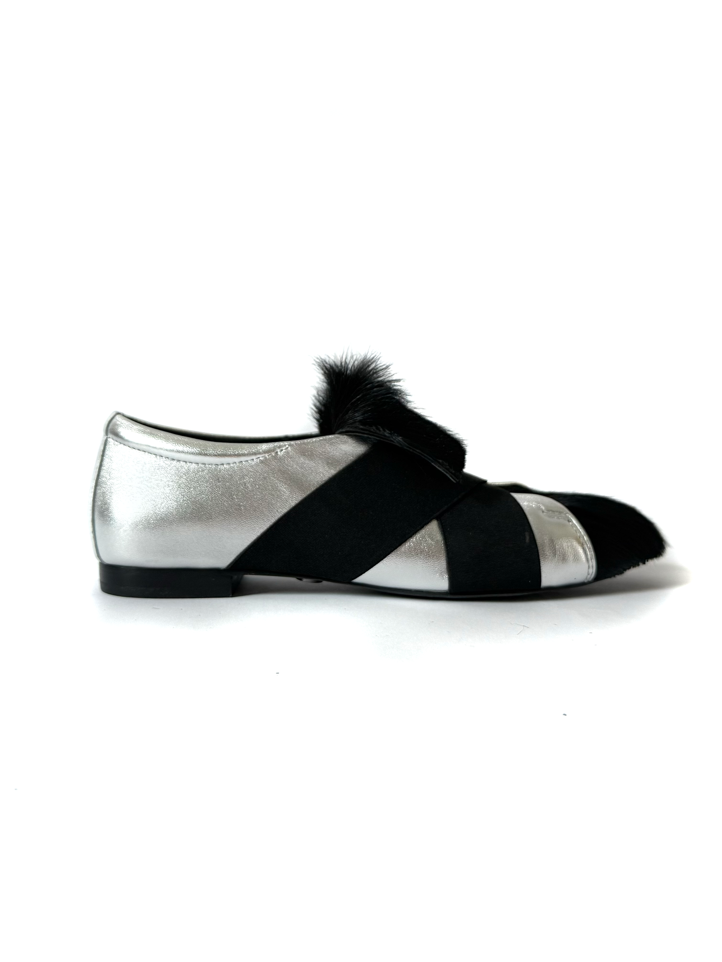 Metallic and Pony Hair Leather Tennis