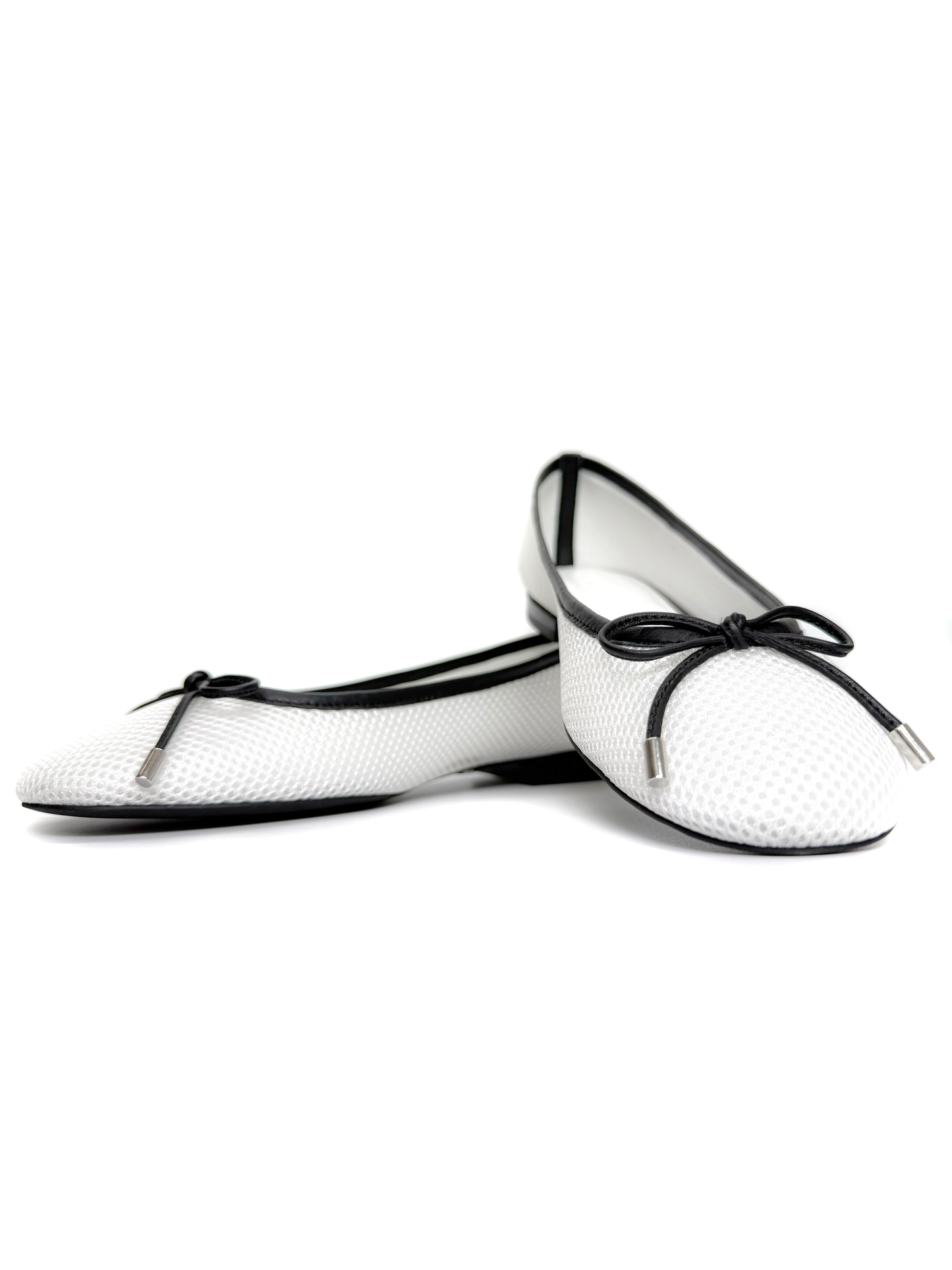 White and Black Flat Shoes