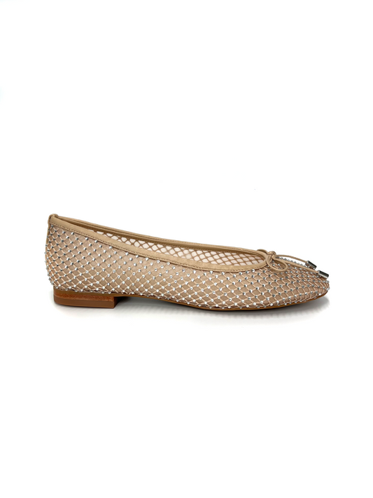 Nude Flat Shoes with Cristal