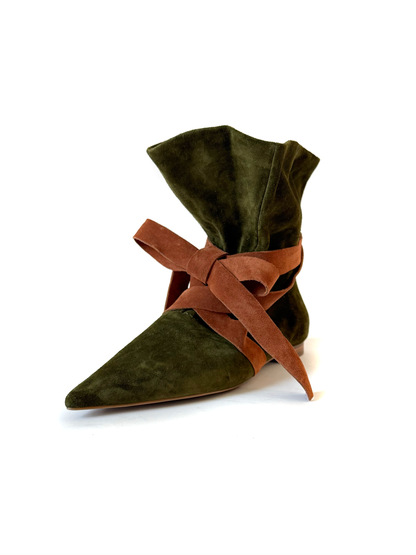 Bota de camurça verde